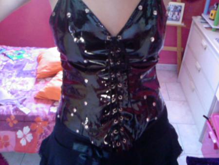 Corset vinyl noir