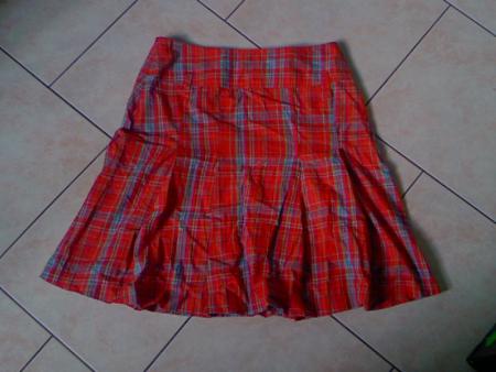 Jupe ecossaise en tartan rouge et bleu